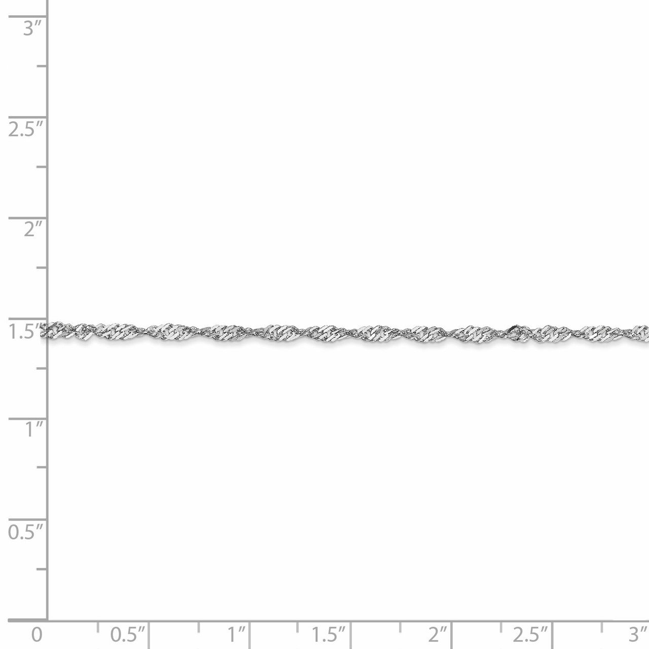 Leslie's 14K White Gold Singapore with Lock Chain-3