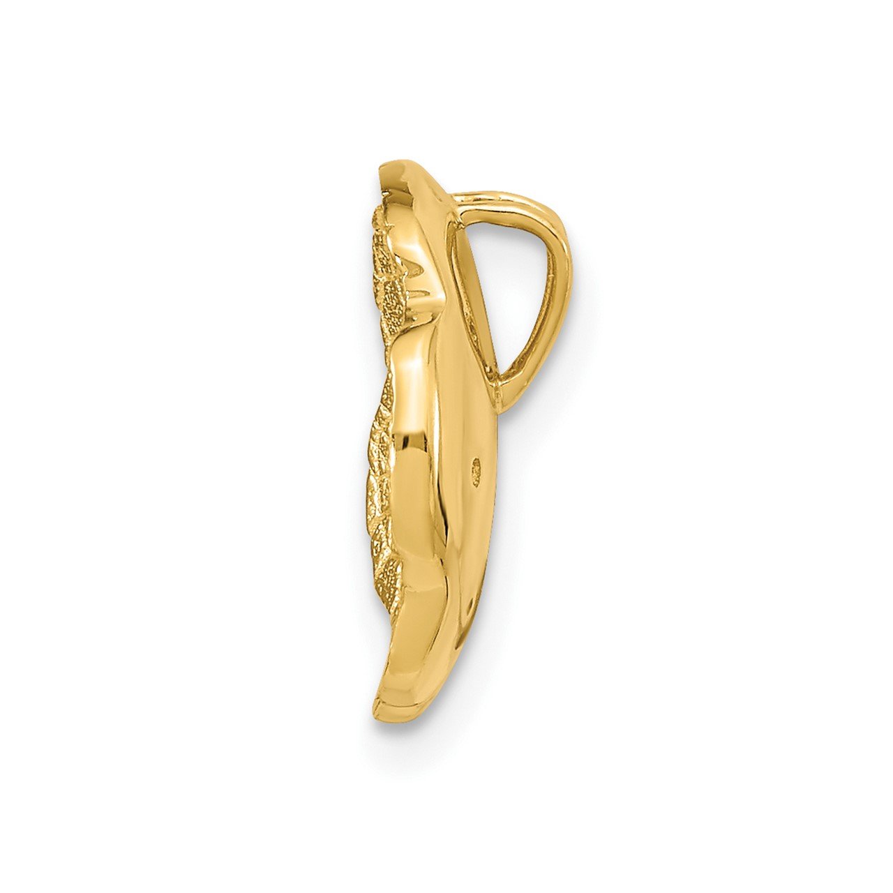 14k Polished and Textured Diamond Circle Chain Slide-1