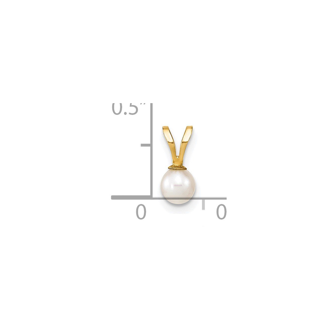 14k Gold 4-5mm Round White FW Cultured Pearl Pendant-1