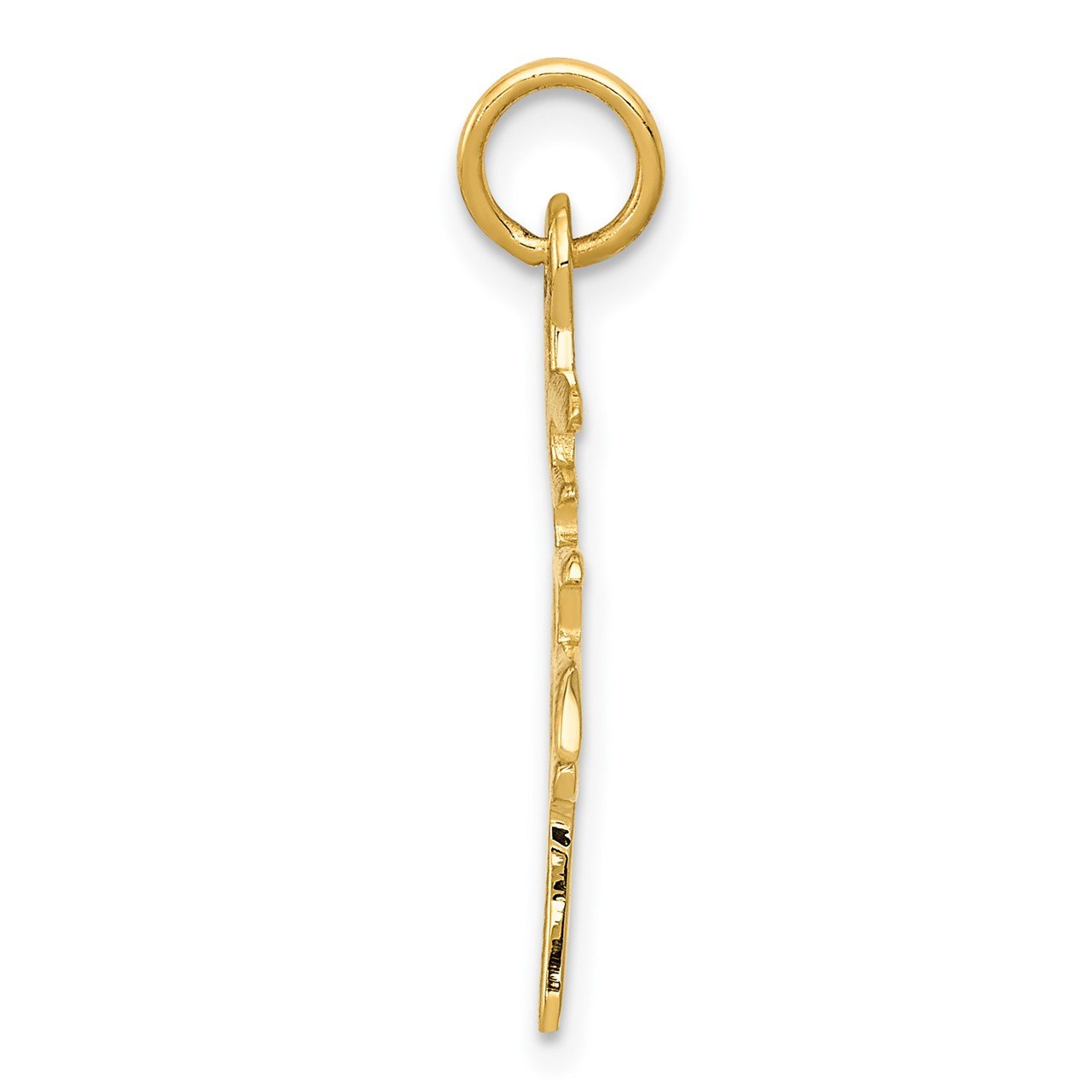 14k Solid Polished Chinese Long Life Charm-1