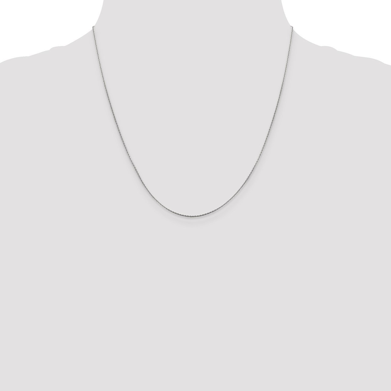 Leslie's 14K White Gold .6mm Boston Link Chain-1