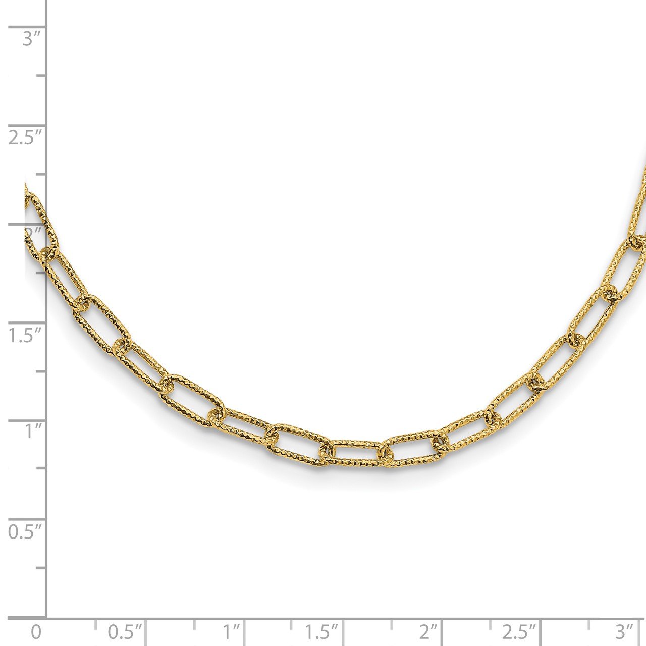 14K Textured Open Link Necklace-1