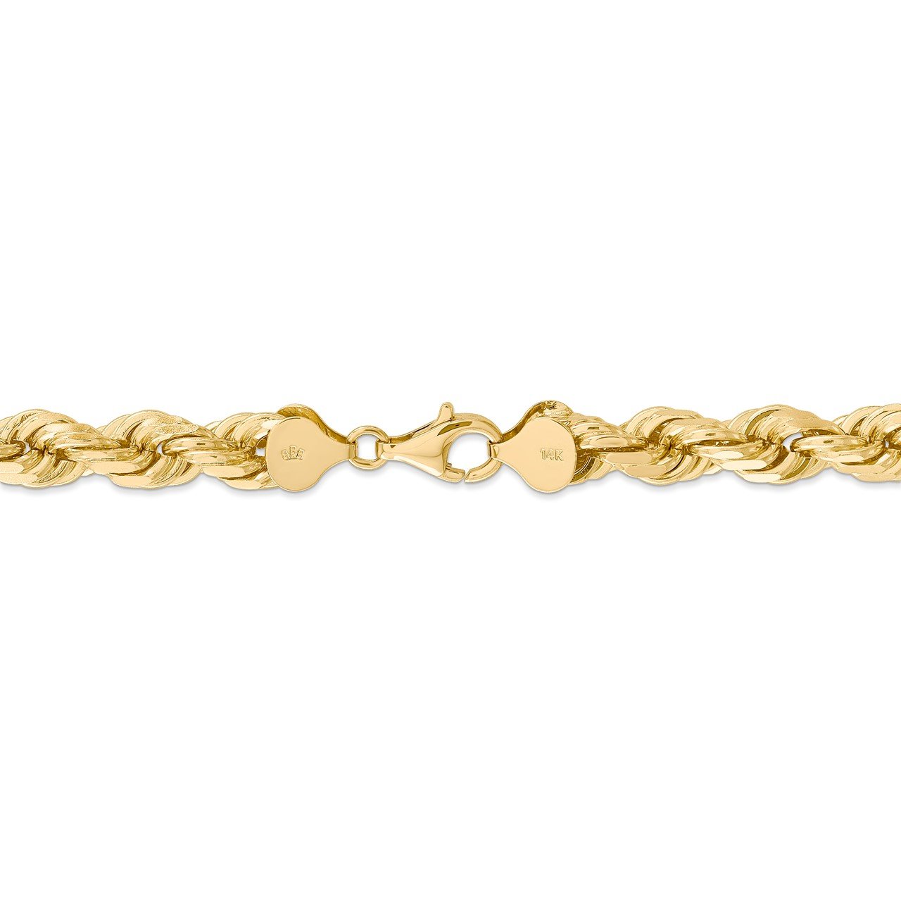 14K 8mm D/C Rope with Fancy Lobster Clasp Chain-3