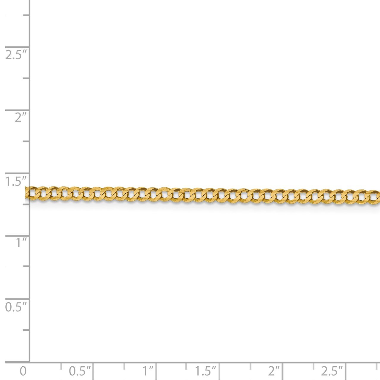 14k 3.1mm Lightweight Flat Cuban Chain-5