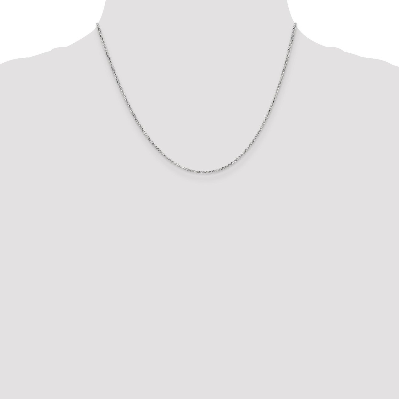 14k White Gold 1.55mm Rolo Pendant Chain-1
