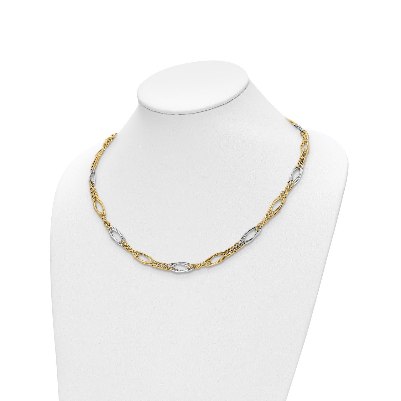 Leslie's 14k Rhodium Polished Fancy Link Necklace-1