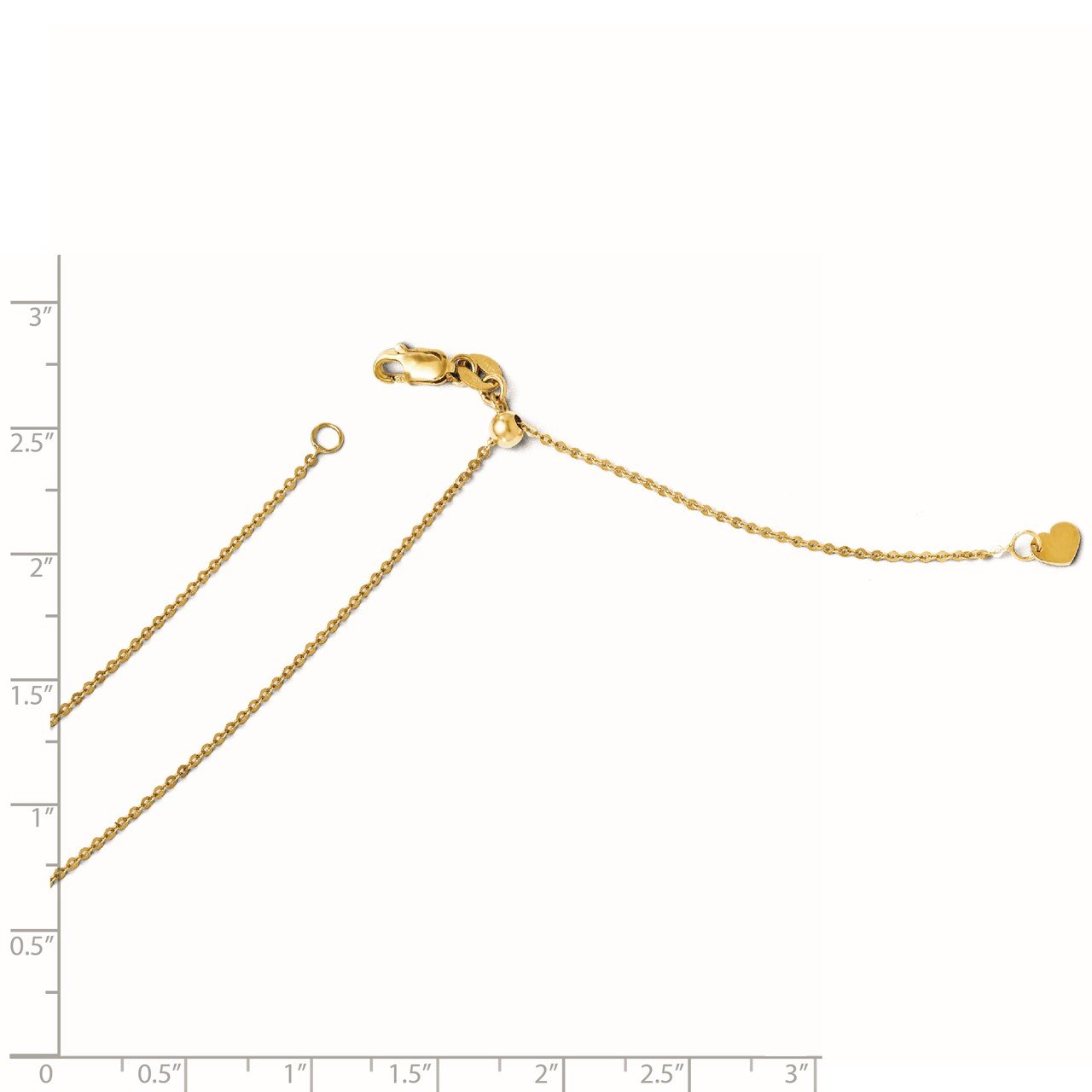 Leslie's 14K Adjustable 1.2mm Flat Cable Chain-1
