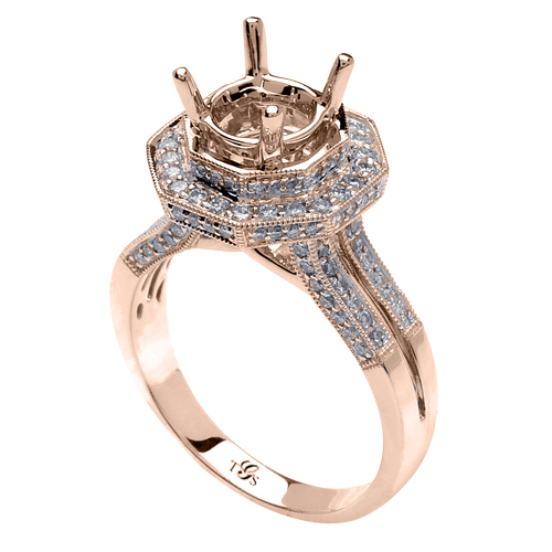 14K Gold Engagement Ring (Rose, White, Yellow)-2