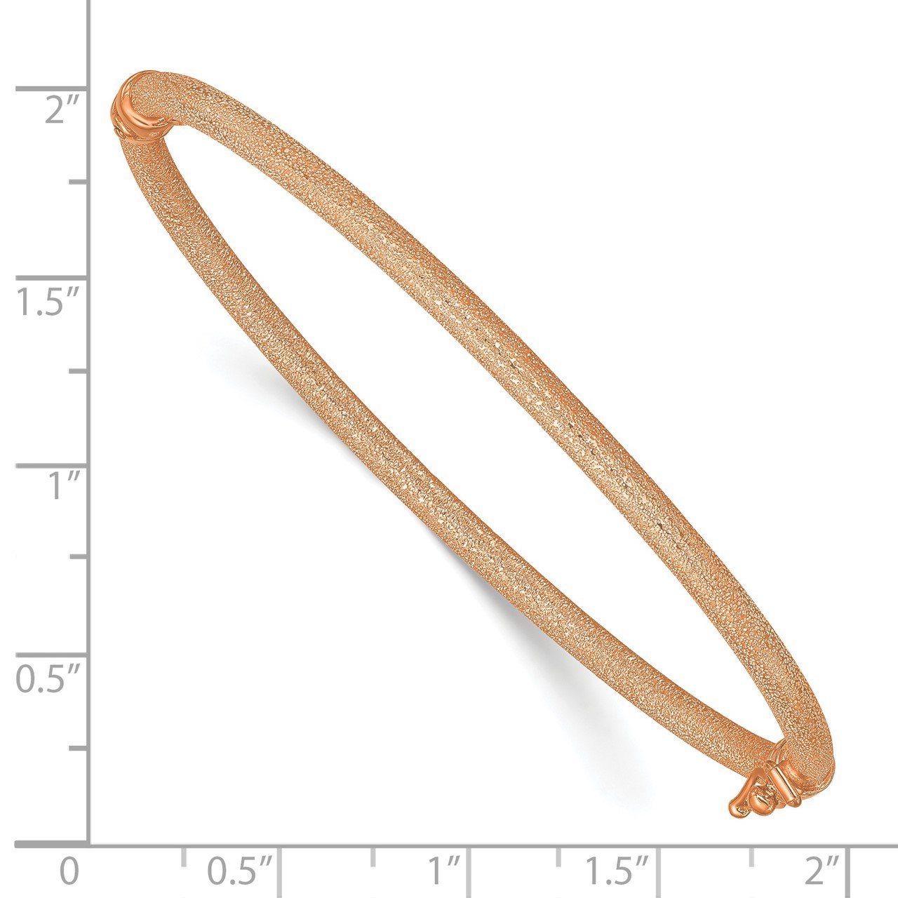 Leslie's 14K Rose Gold Textured Hinged Bangle-1