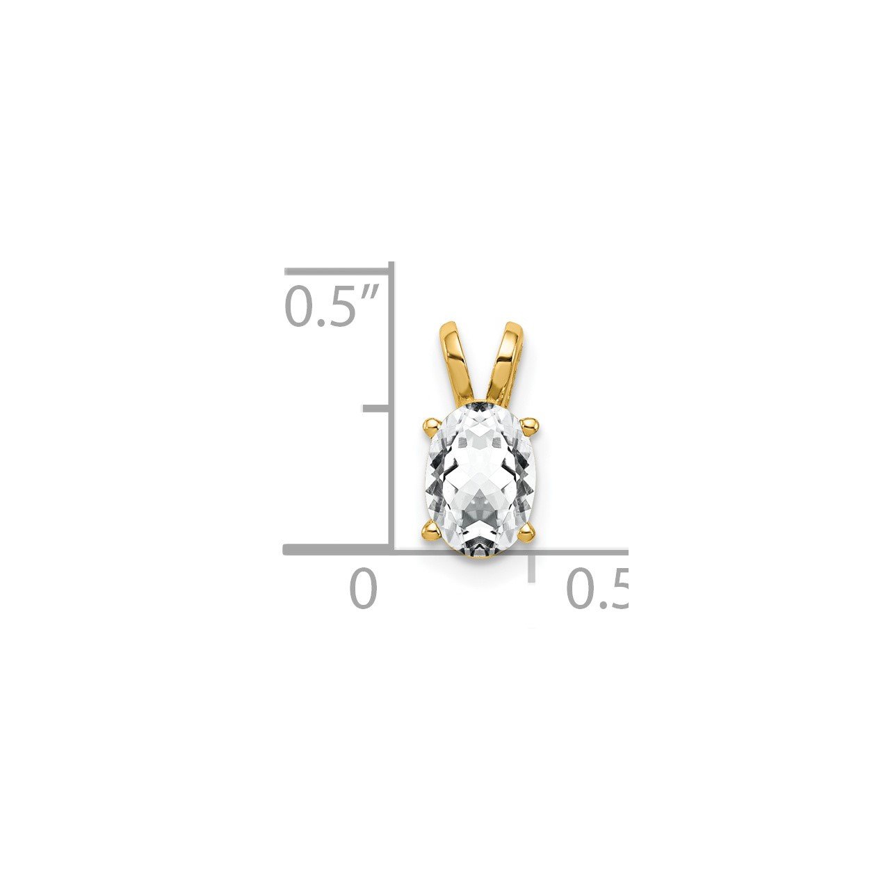 14k 7x5mm Oval Cubic Zirconia pendant-2