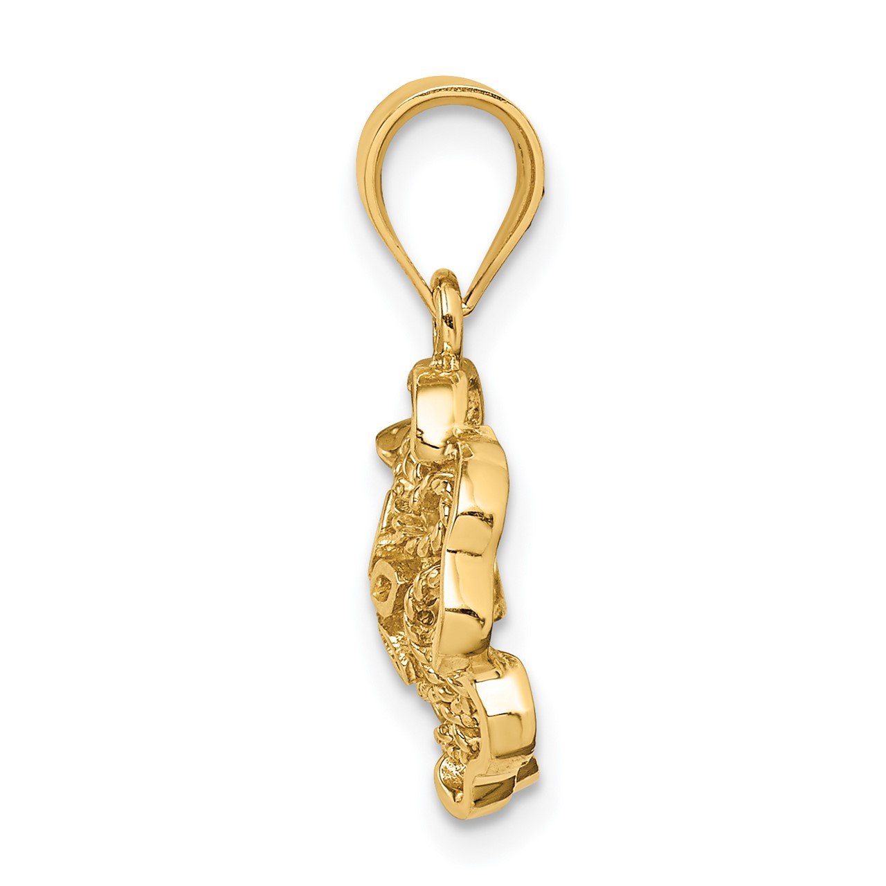 14K Polished Flower Pendant-1