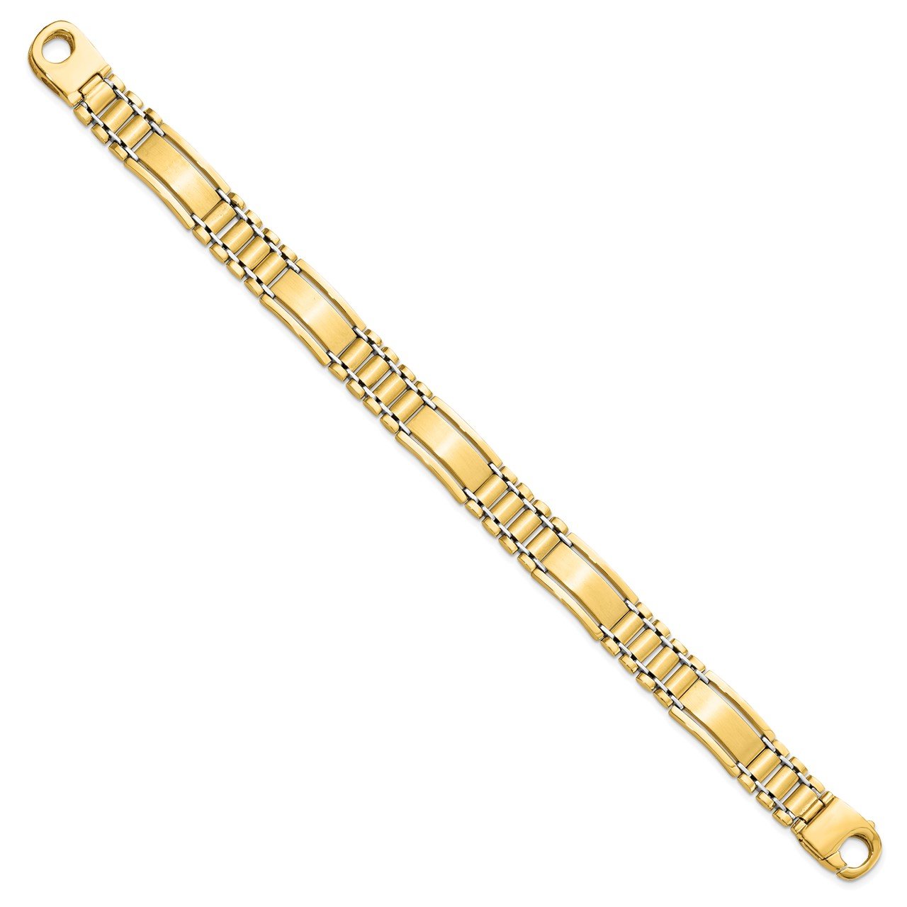 Leslie's 14K Two-Tone Polished and Satin Men's Bracelet-1