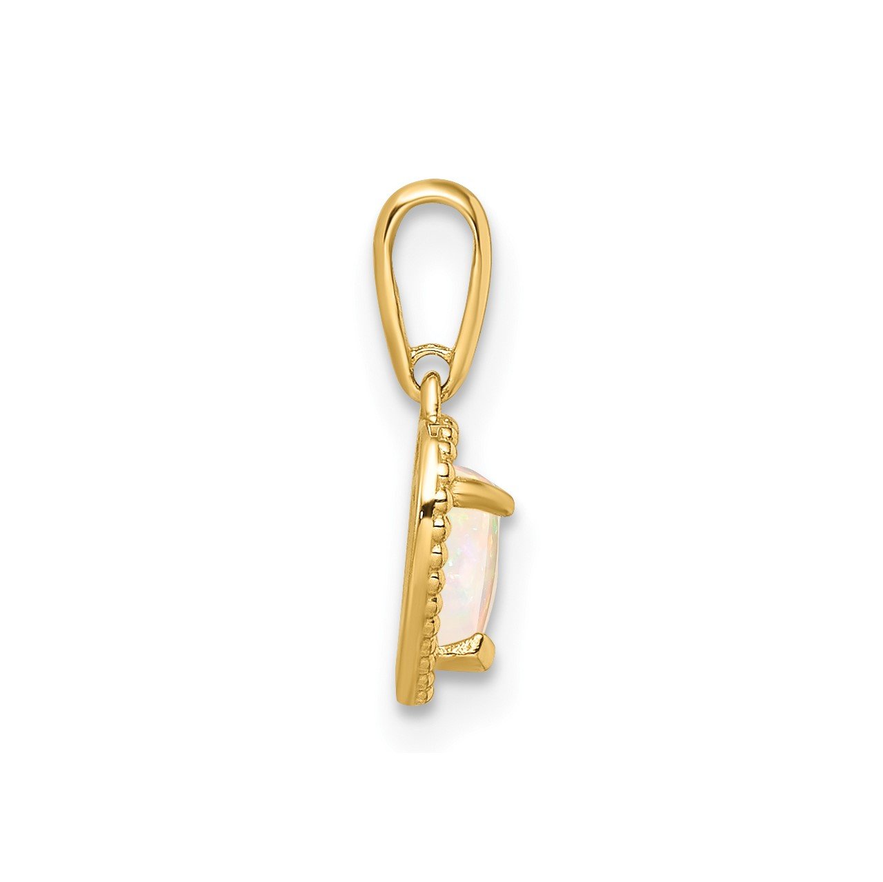 14k Lab Created Opal Heart Pendant-1