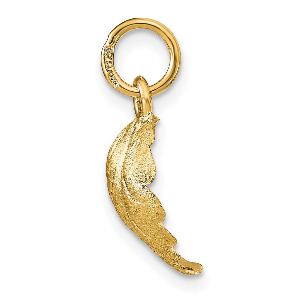 Leslies's 14K Polished and Brushed Leaf Pendant-1