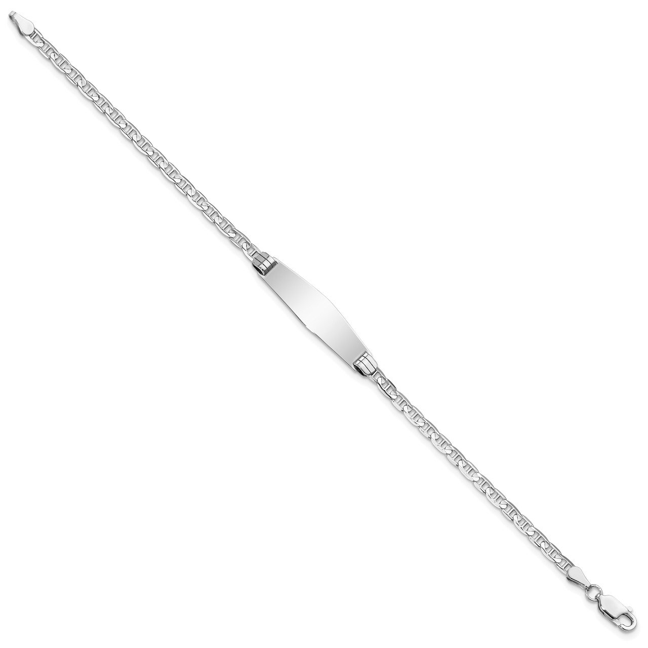 14K WG Soft Diamond Shape Anchor Link ID Bracelet-1