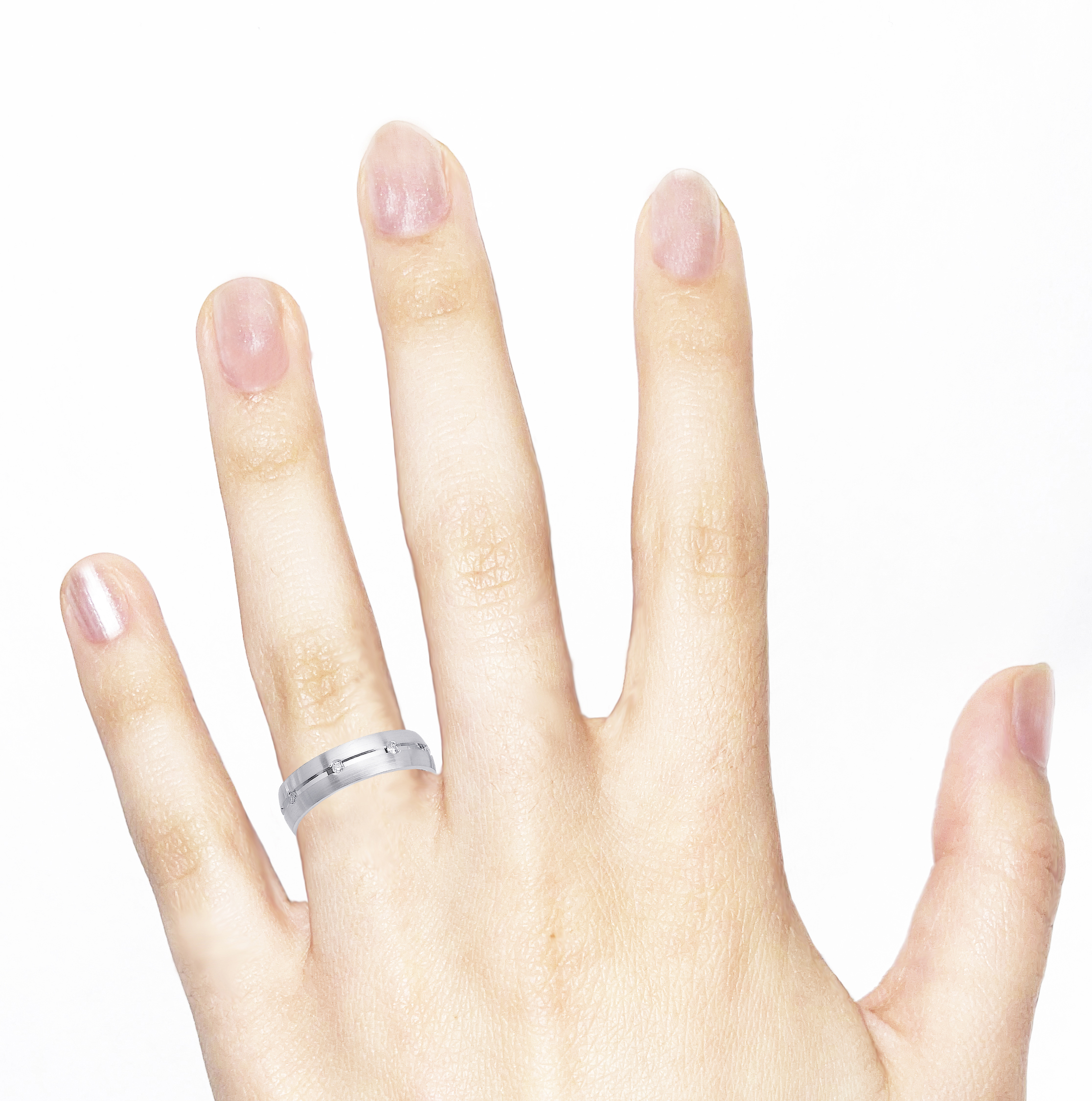 14k White/Yellow/Rose Gold Natural Diamonds Unisex Band-2