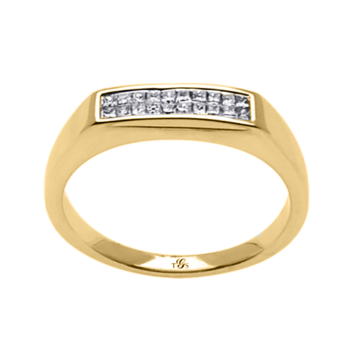 14k White / Yellow / Rose Gold  Diamond Men Band-1