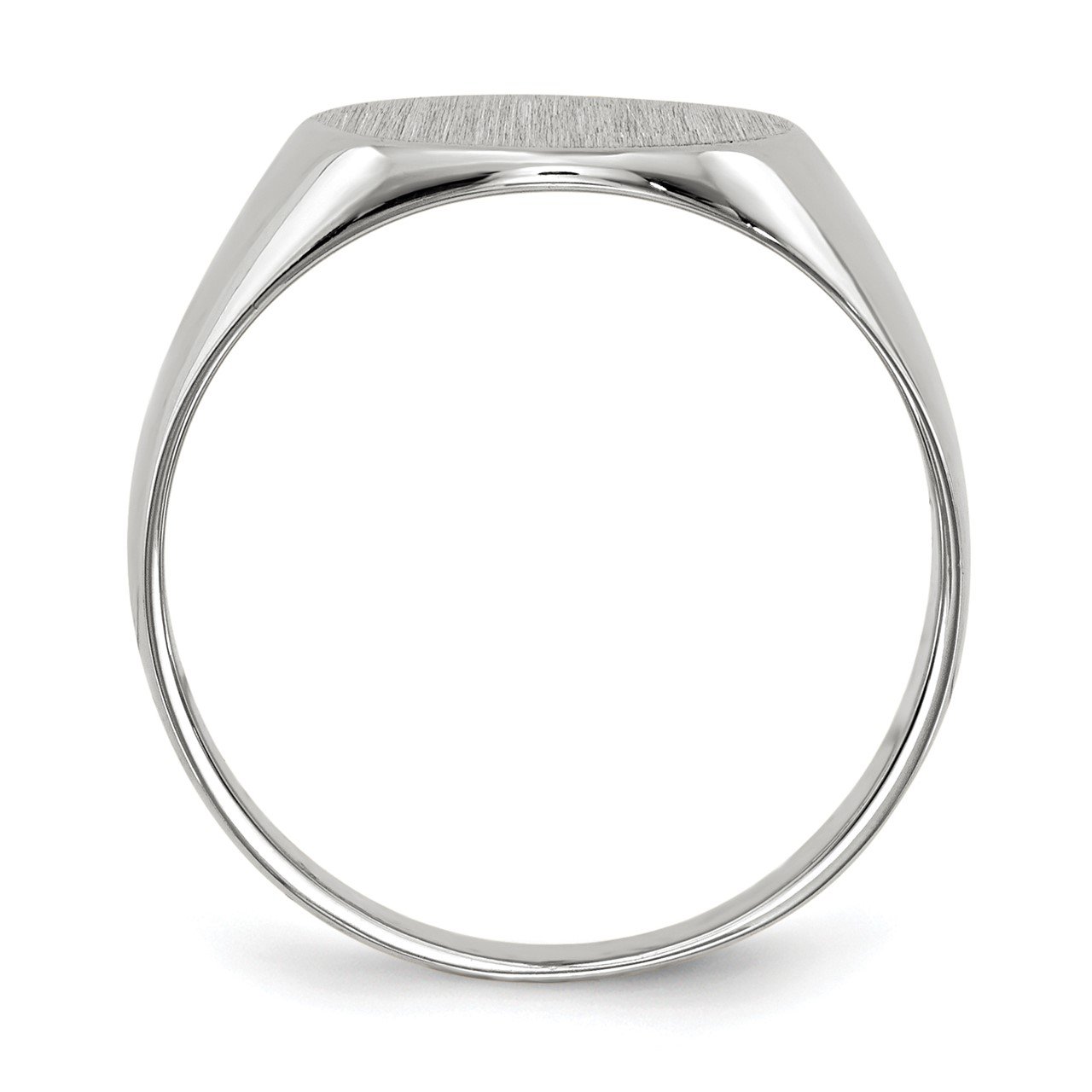 14k White Gold 10.5x10.5mm Closed Back Signet Ring-1