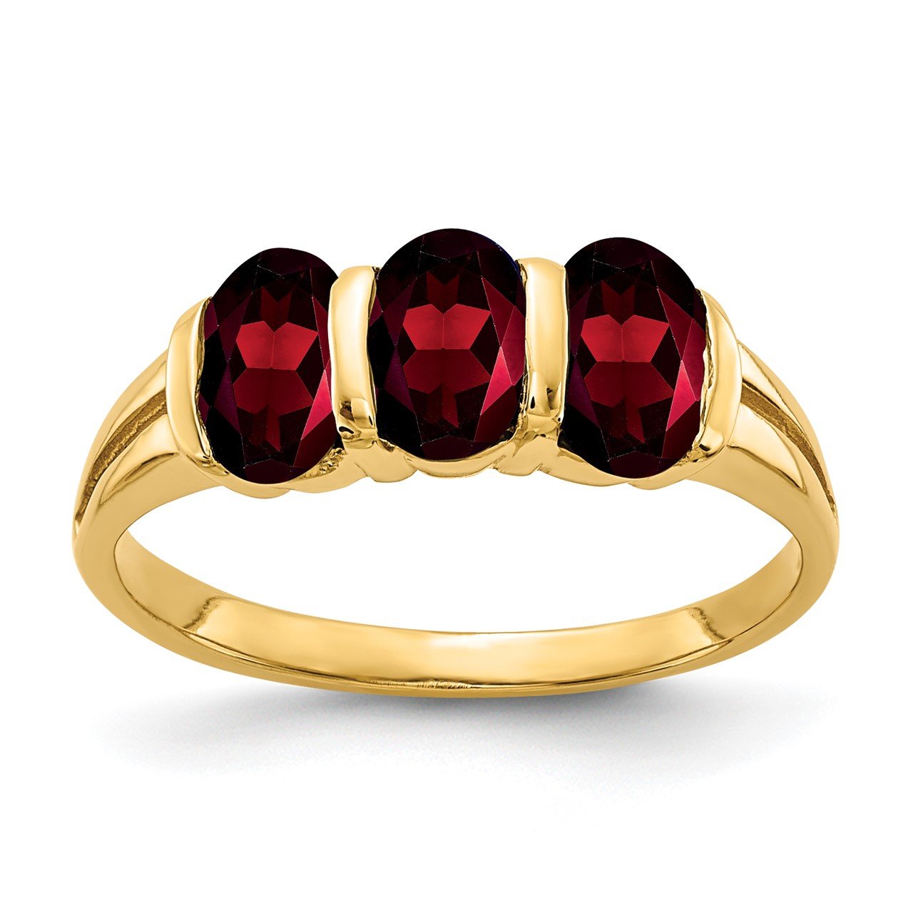 14k 6x4mm Oval Garnet Checker ring