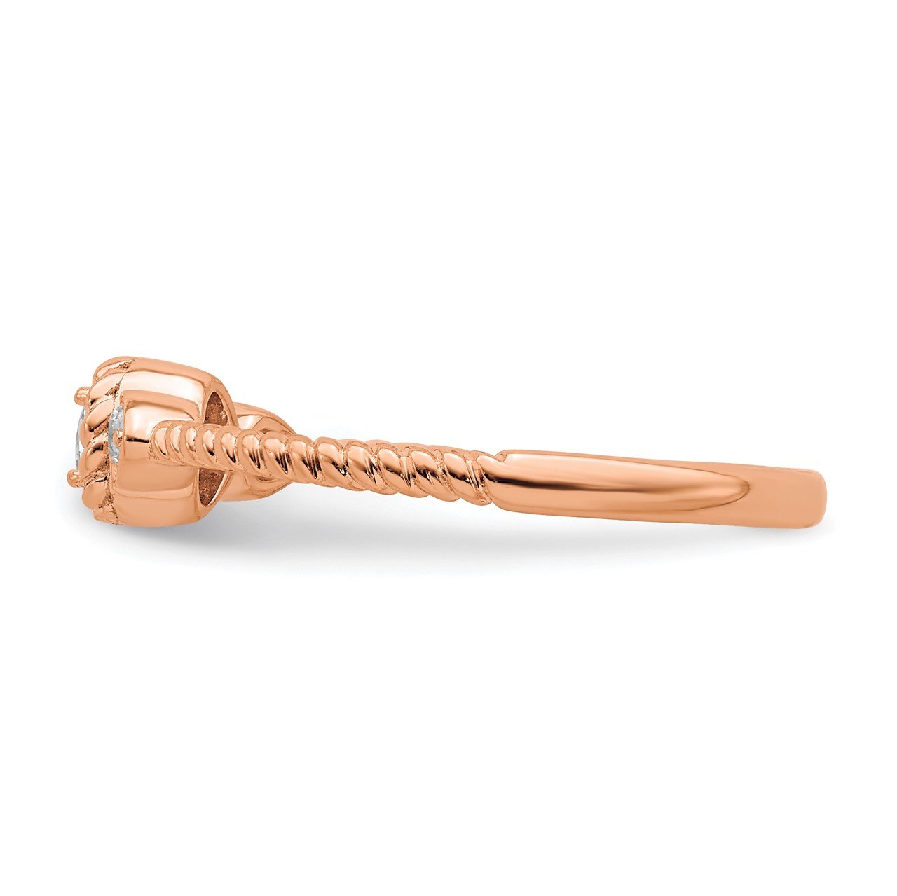 14k Rose Polish Roped Band Petite Oval Complete Dia Ring-2