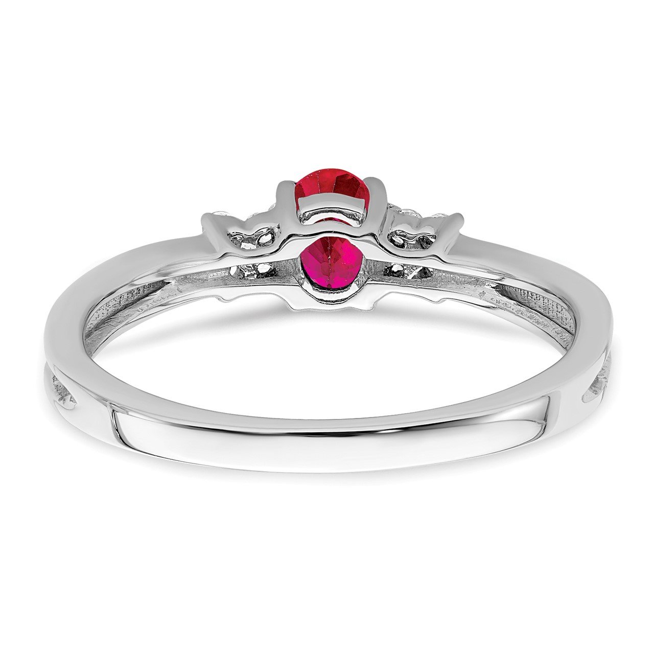 14k White Gold Oval Ruby and Diamond Ring-5