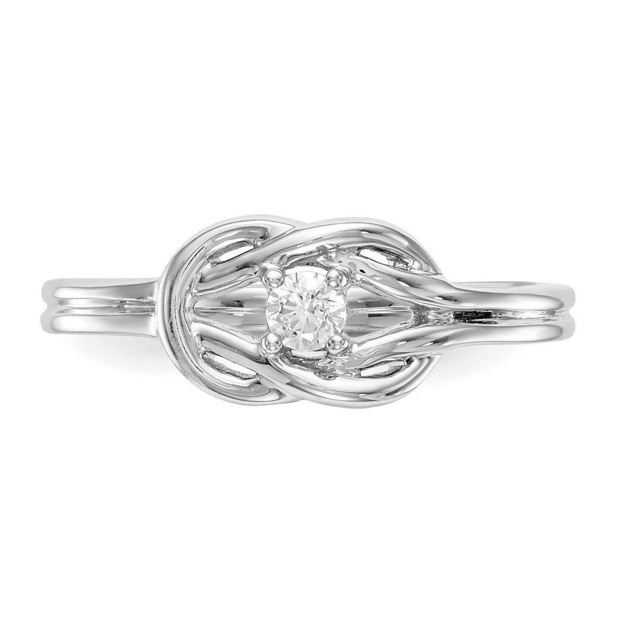 14K White Gold Complete Diamond Promise/Engagement Ring-3