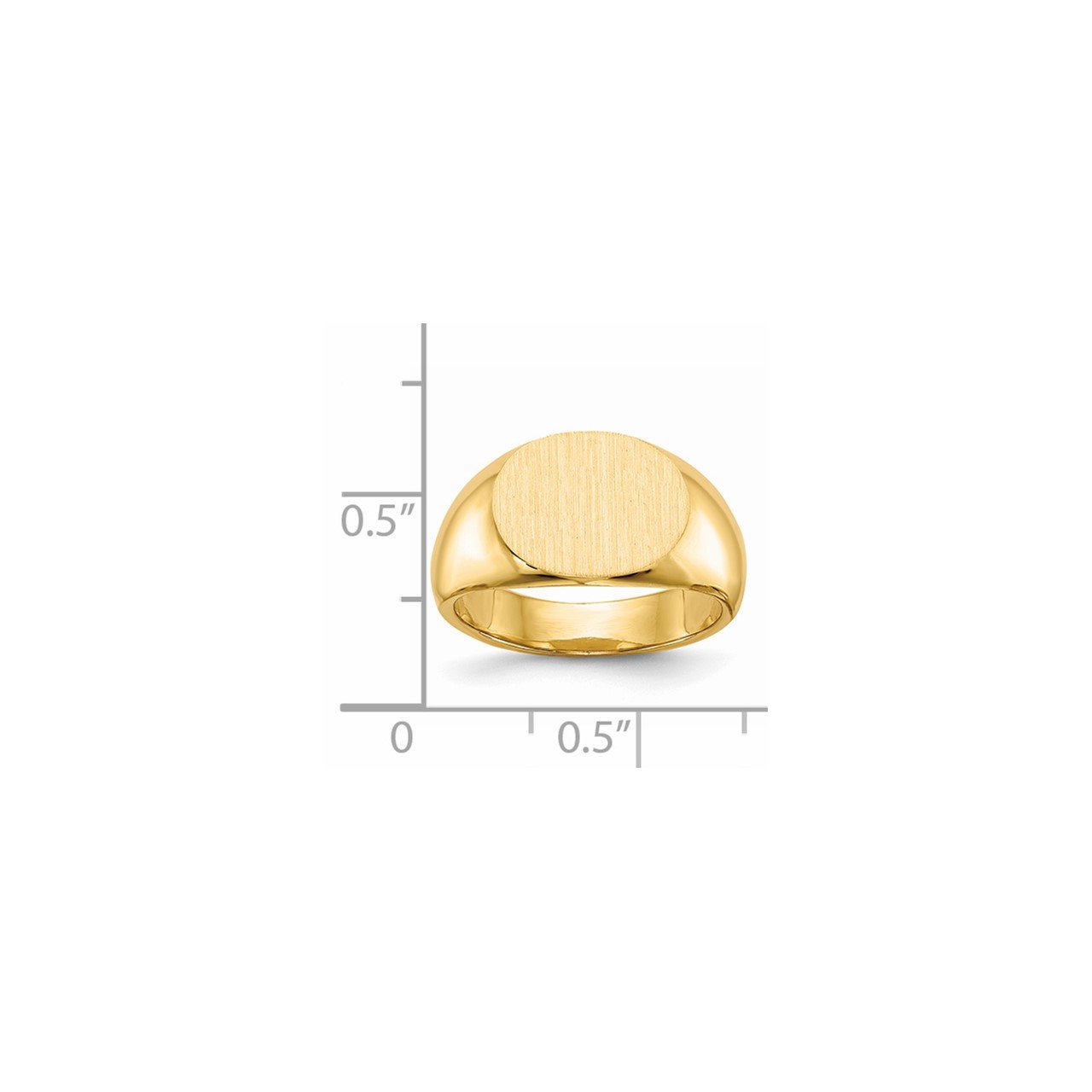 14k 9.5x12.5mm Closed Back Signet Ring-4