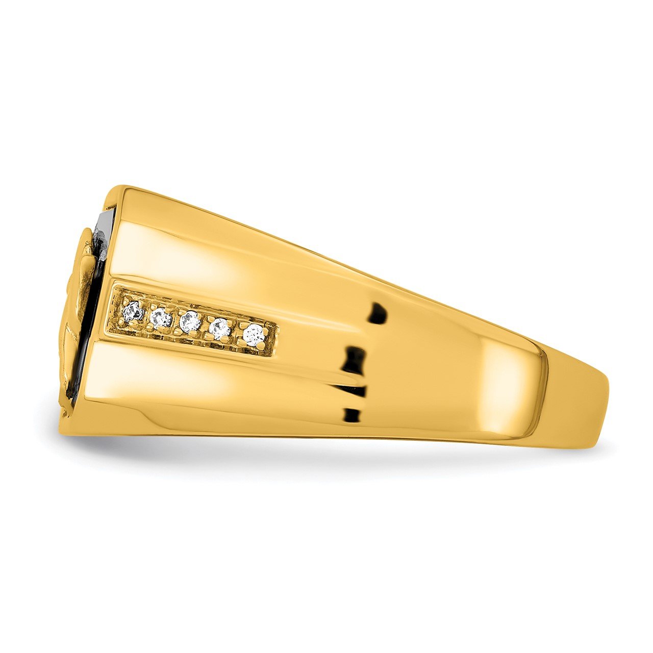 14k Onyx and Diamond Eagle Mens Ring-3
