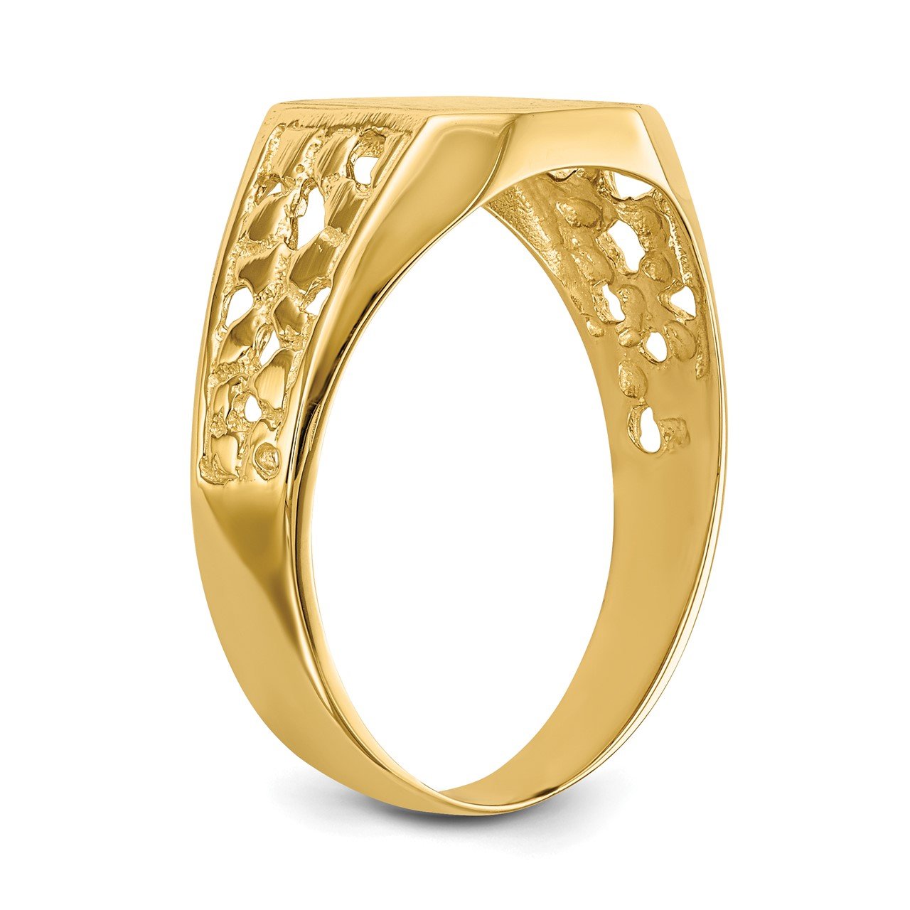14k 9.0x10.5mm Open Back Men's Signet Ring-5
