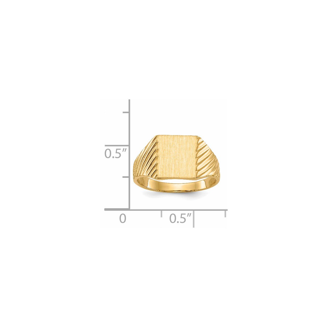 14k 9.5x8.0mm Closed Back Signet Ring-4