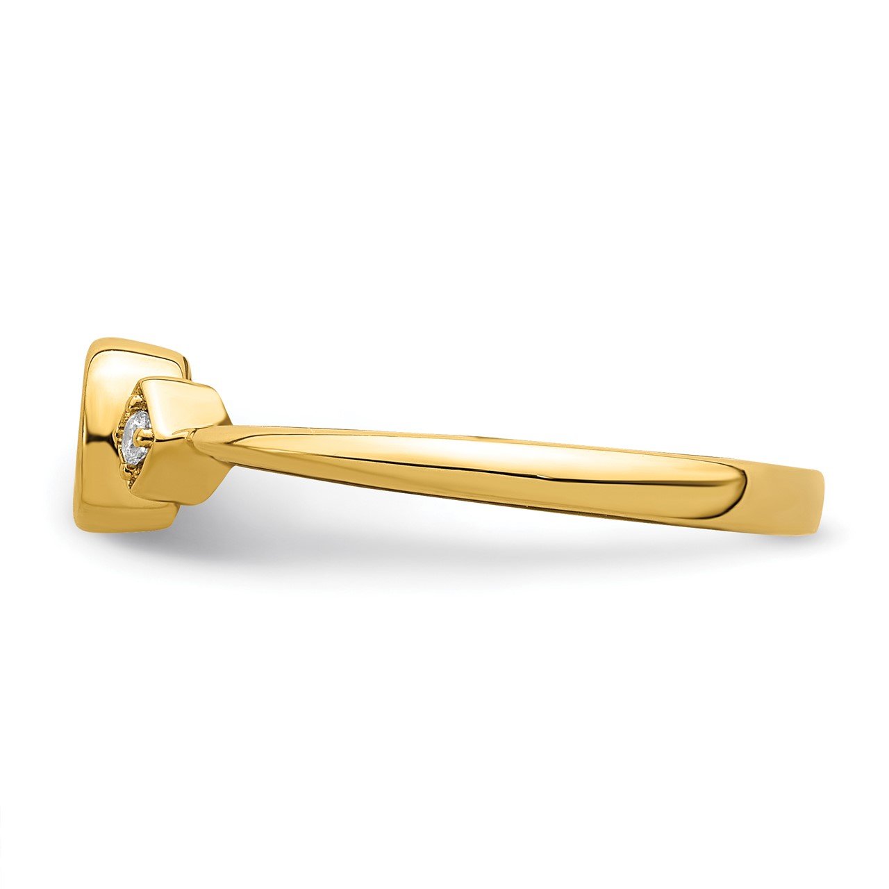 14k Polish Petite Oval Complete Dia Ring-2