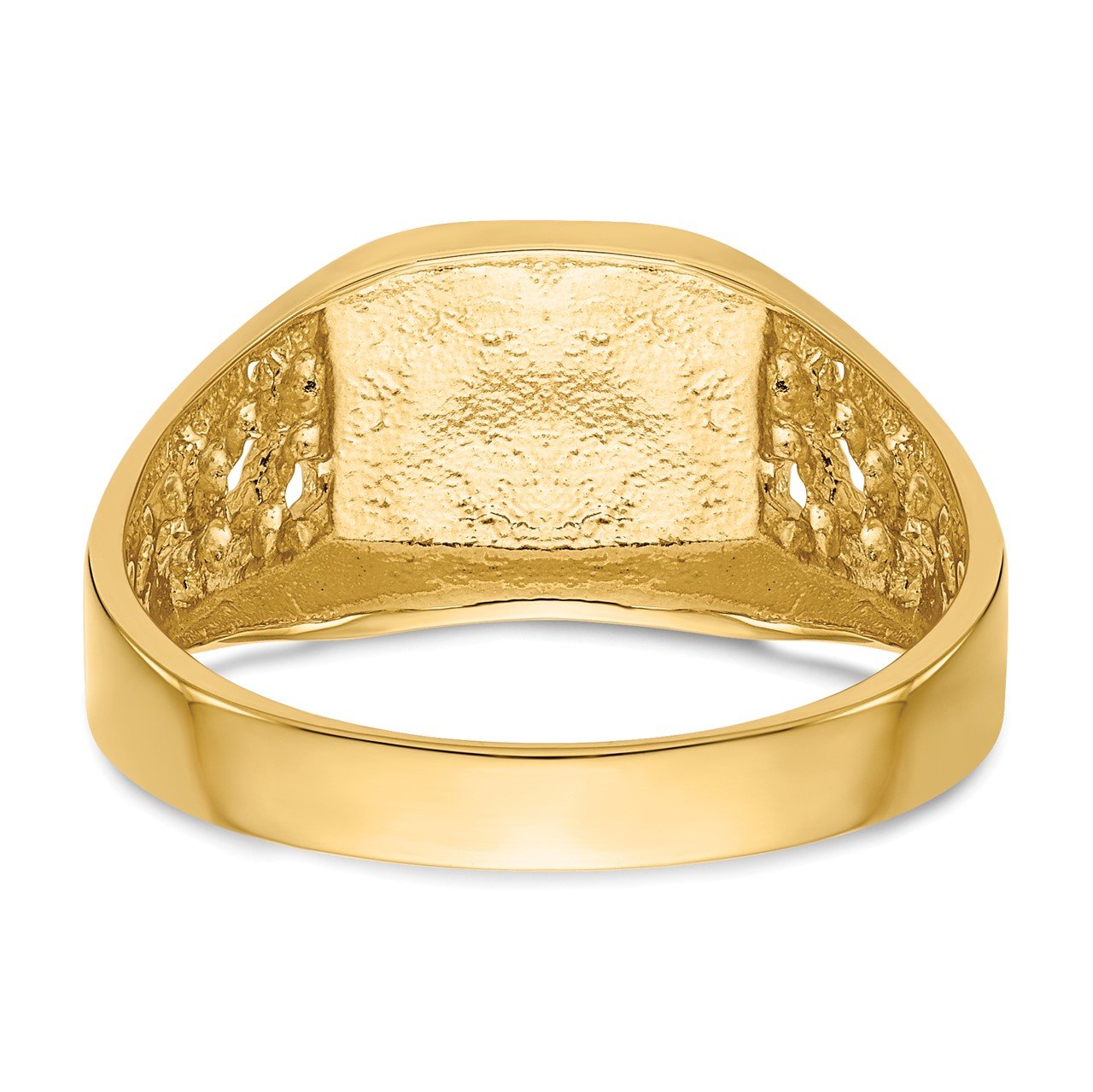 14k 9.0x10.5mm Open Back Men's Signet Ring-4