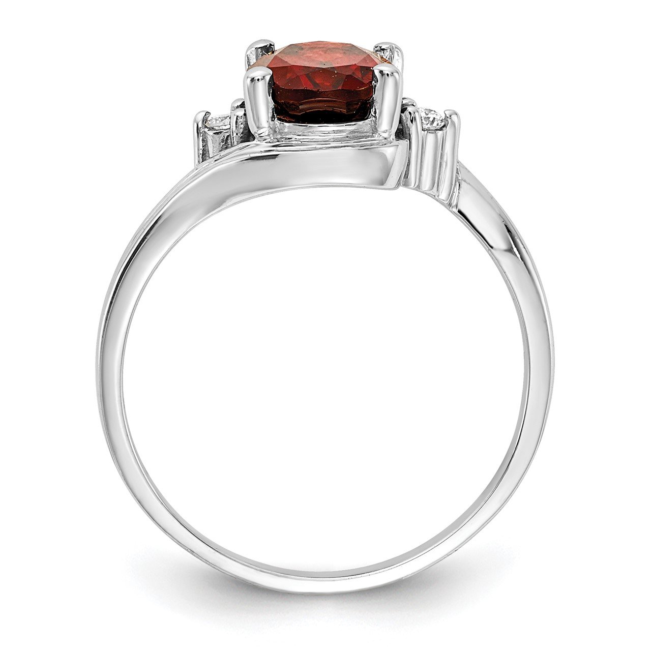 14k White Gold 8x6mm Oval Garnet AA Diamond ring-1