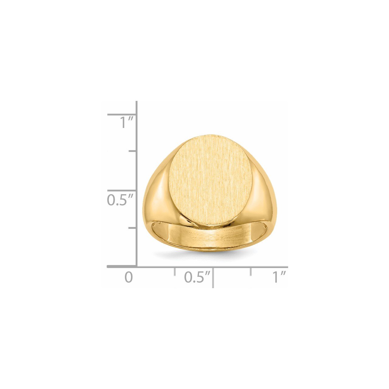 14k 17.5 x14.0mm Open Back Men's Signet Ring-4
