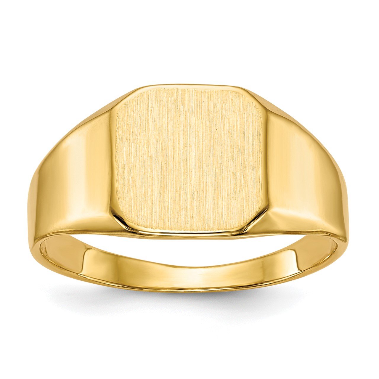 14k 10.0x10.0mm Closed Back Mens Signet Ring