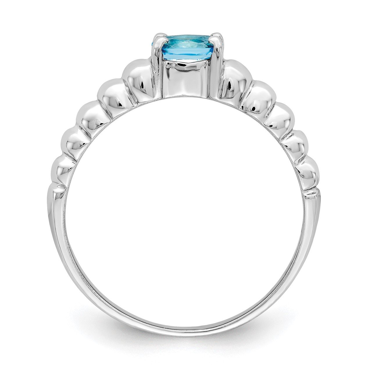 14k White Gold Blue Topaz Ring-1