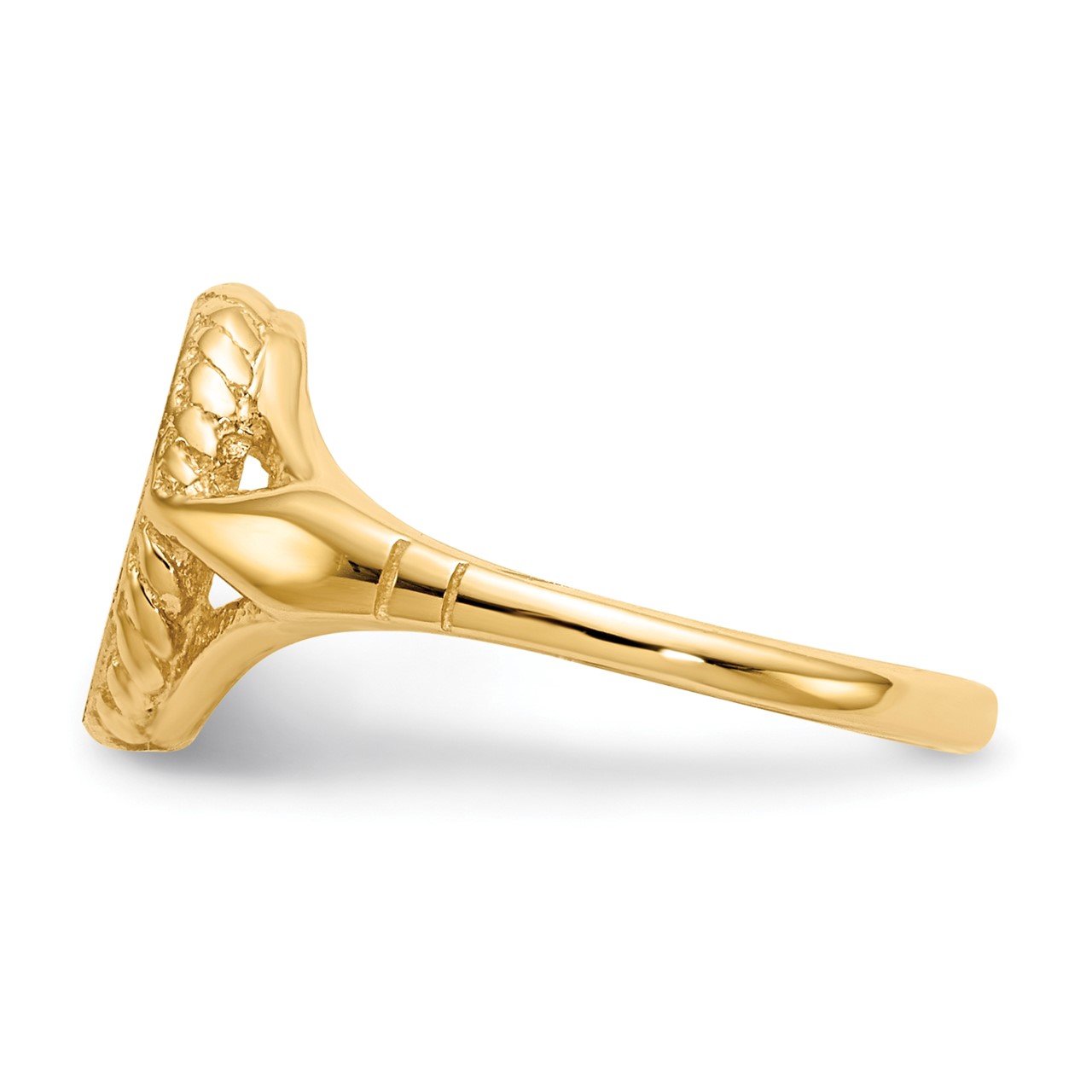 14k 8.5x6.5mm Open Back Child's Signet Ring-2