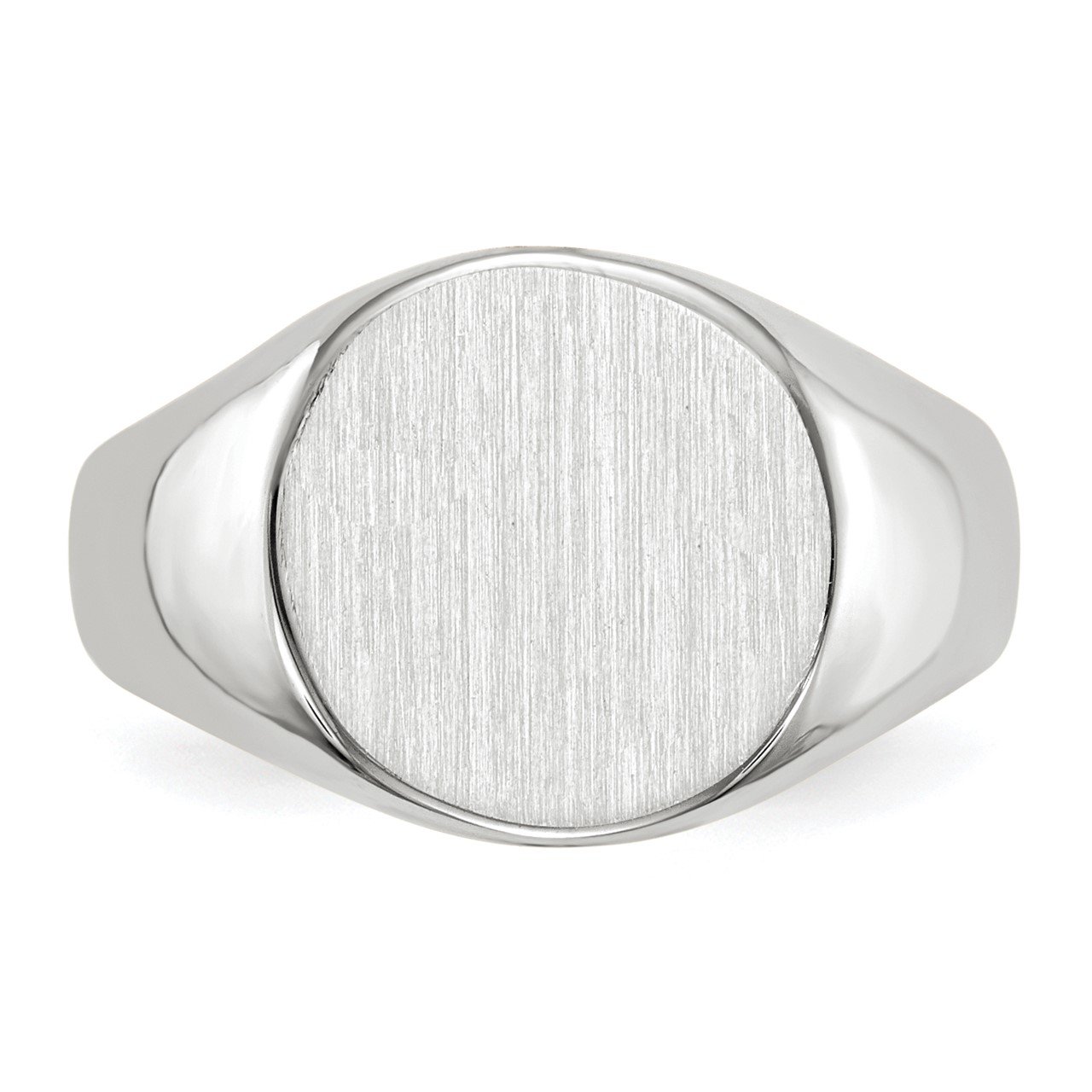 14k White Gold 10.5x10.5mm Closed Back Signet Ring-3