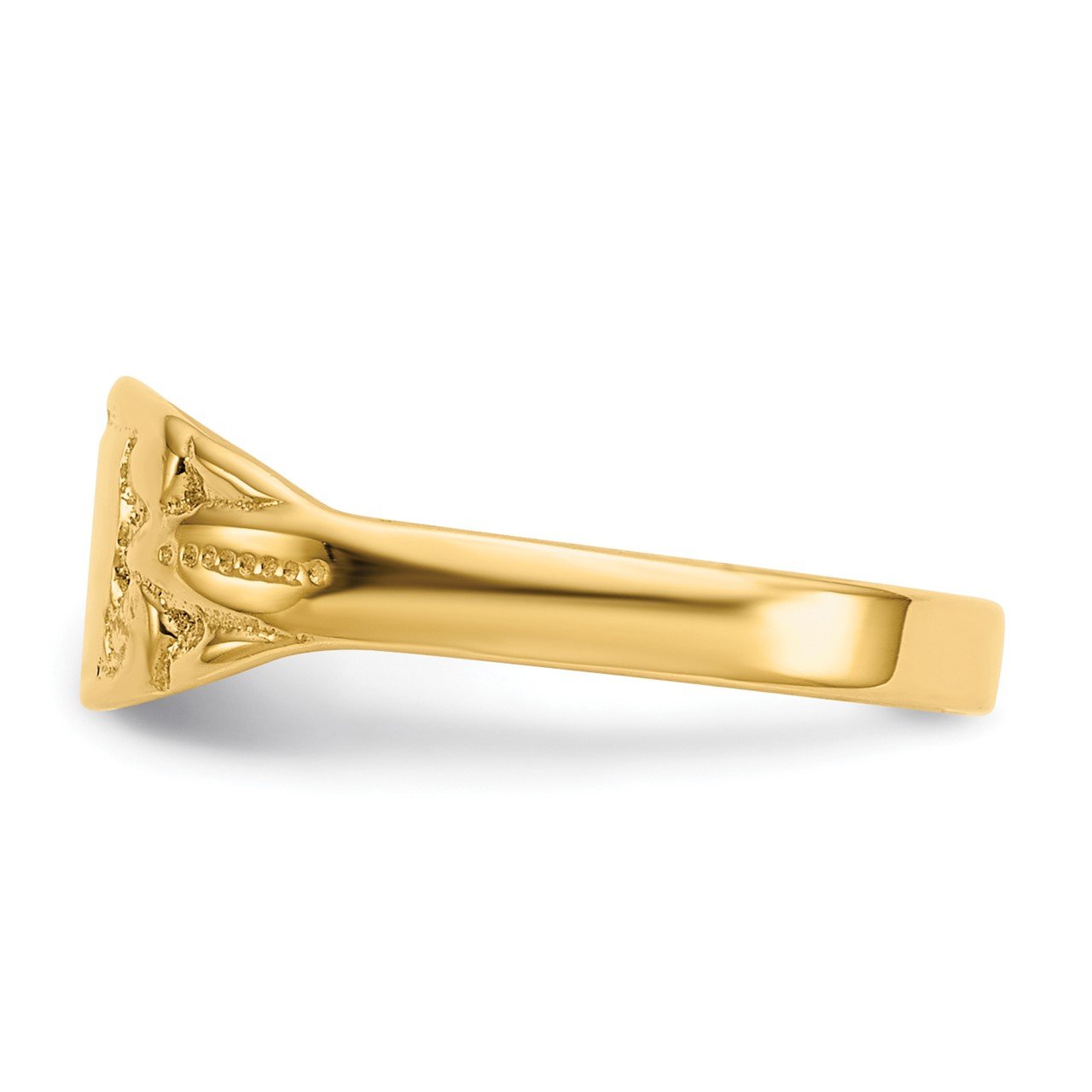 14K Polished Rectangular Baby Signet Ring-3