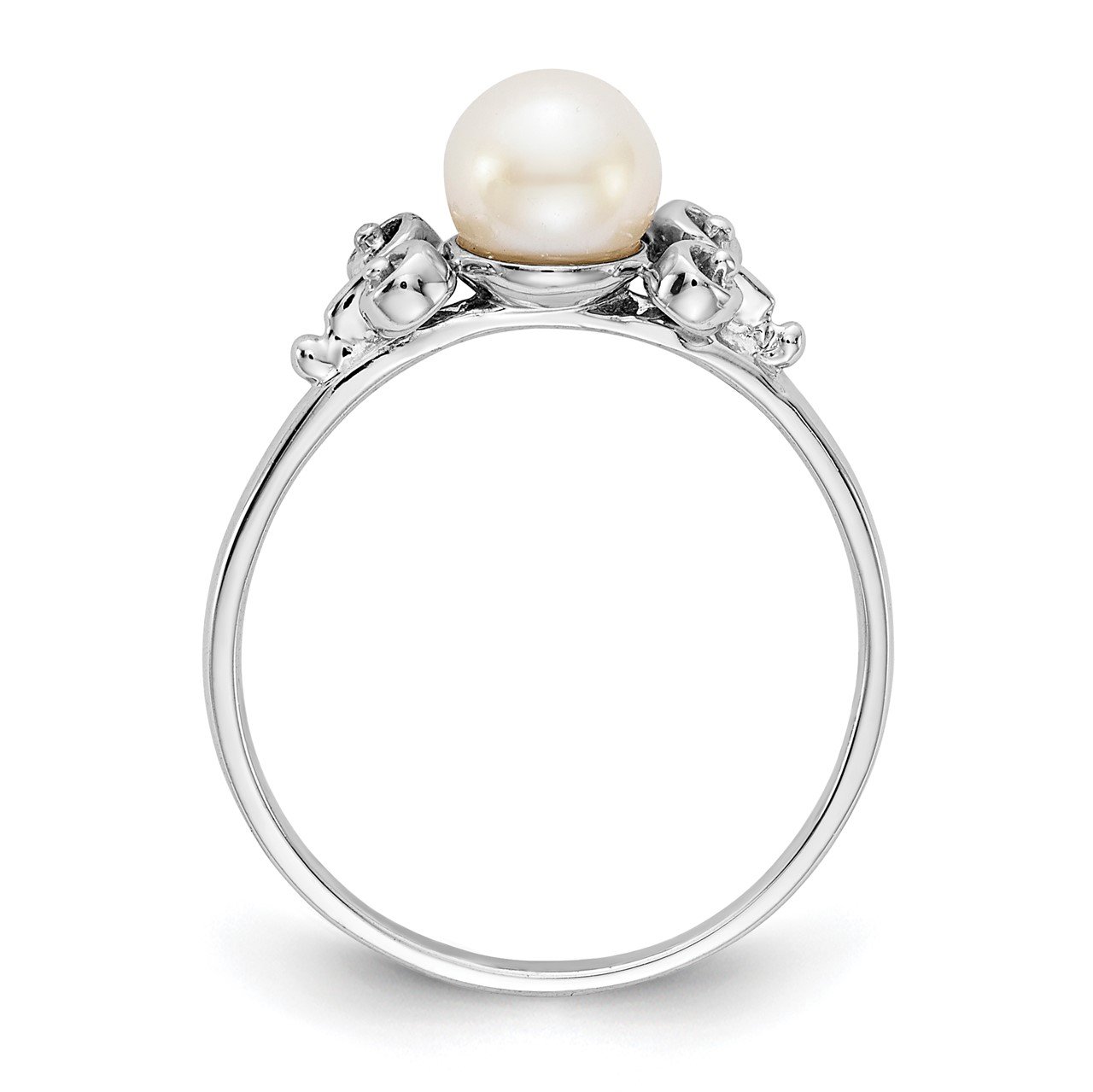 14k White Gold 5.5mm FW Cultured Pearl ring-1