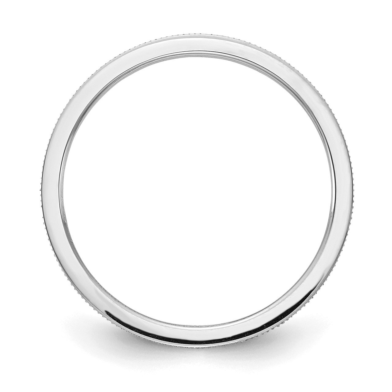14K White Gold 1.2mm Line Pattern Stackable Band-1