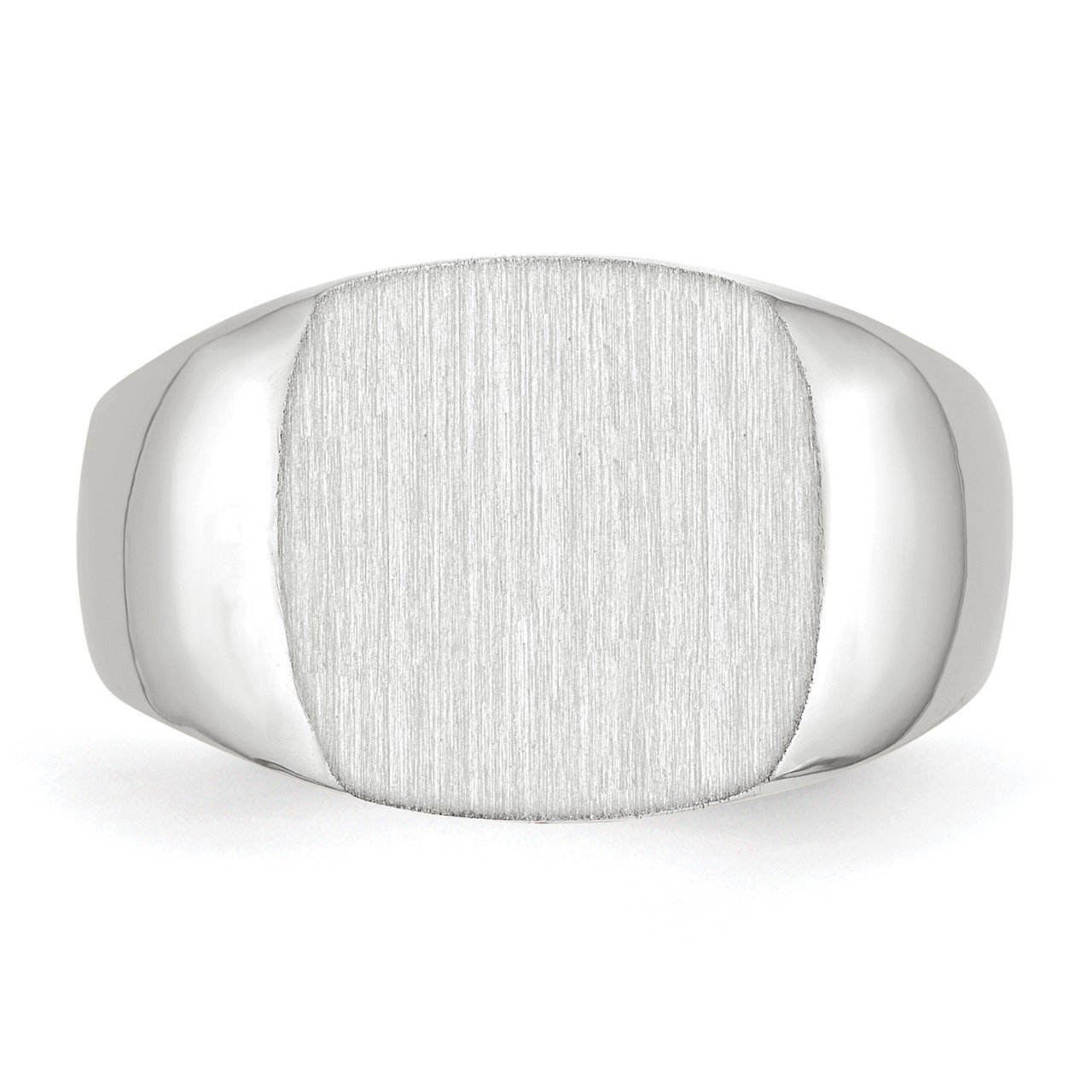 14k White Gold 12.5x12.5mm Closed Back Signet Ring-3
