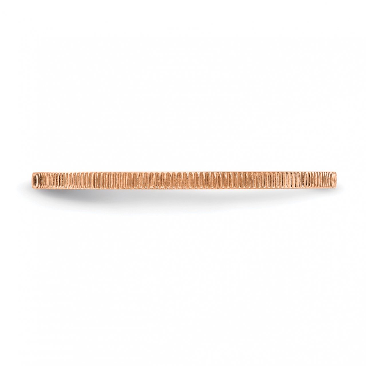 14K Rose Gold 1.2mm Line Pattern Stackable Band-2