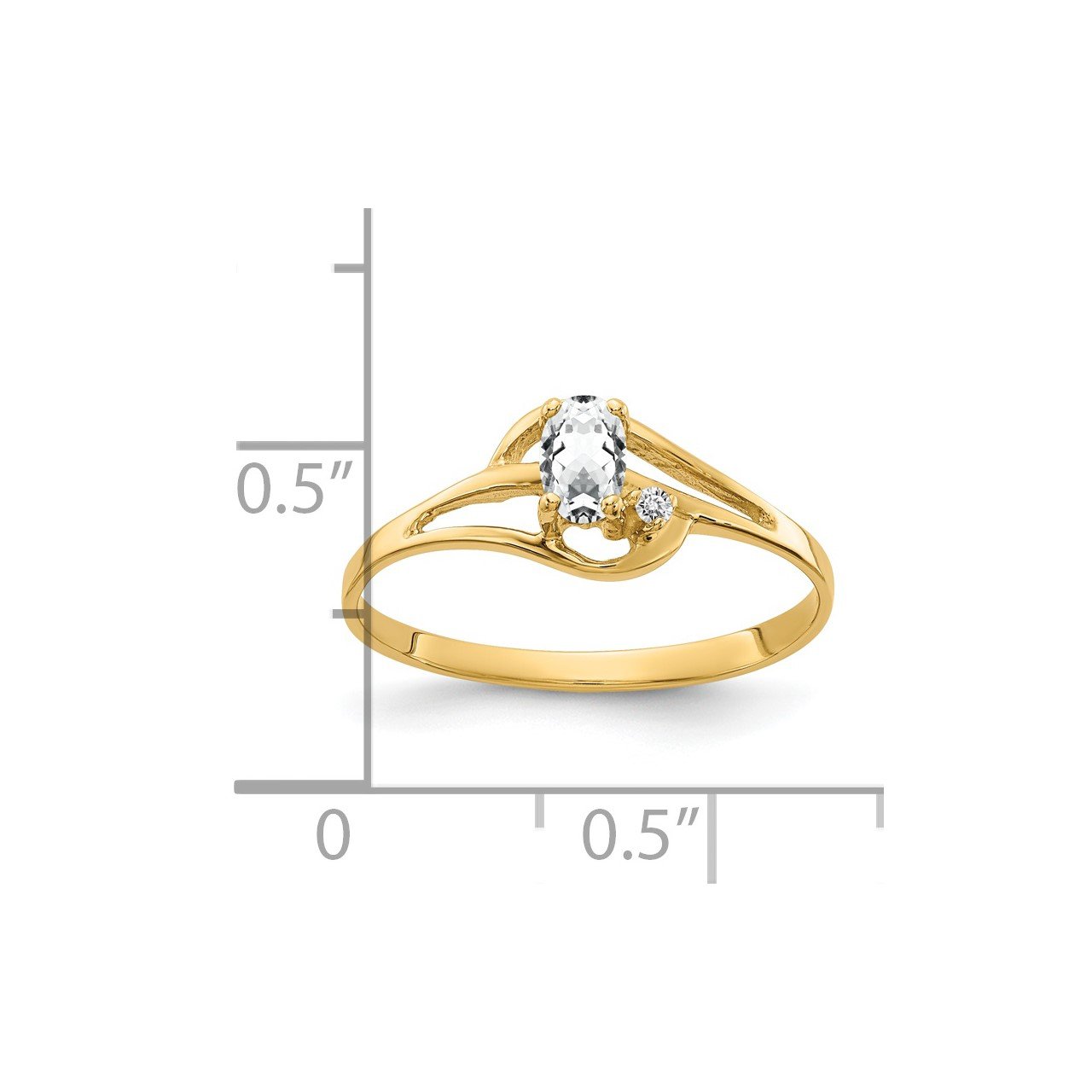 14k 5x3mm Oval Cubic Zirconia A Diamond ring-1
