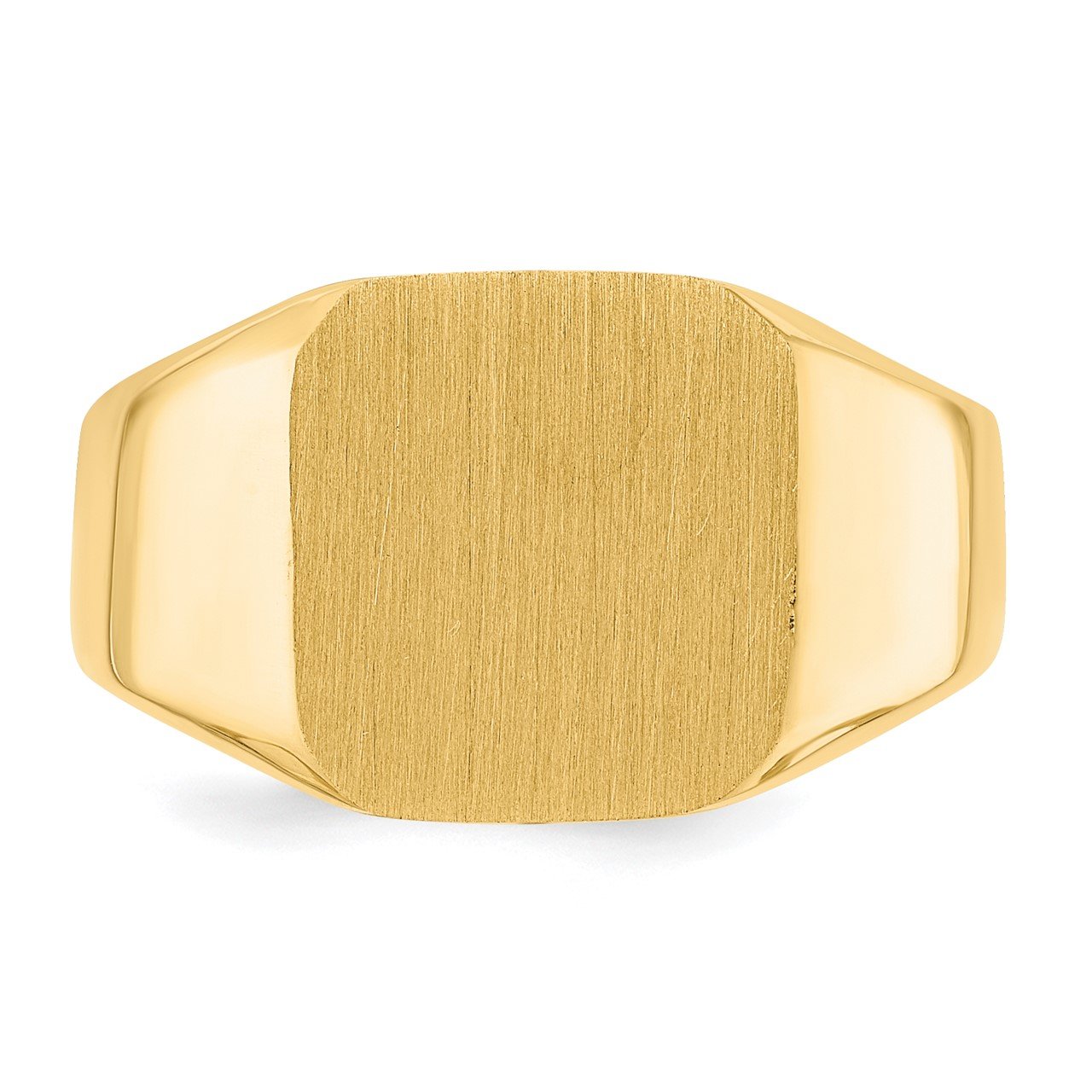 14k 13.0x12.0mm Closed Back Men's Signet Ring-3