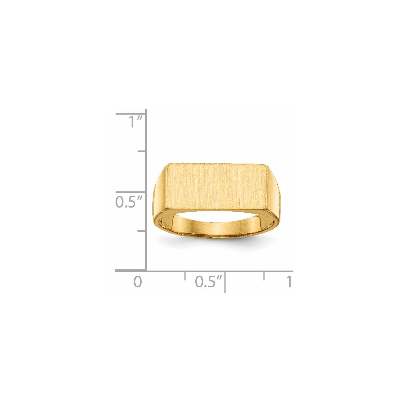 14k 8.0x16.5mm Open Back Men's Signet Ring-4