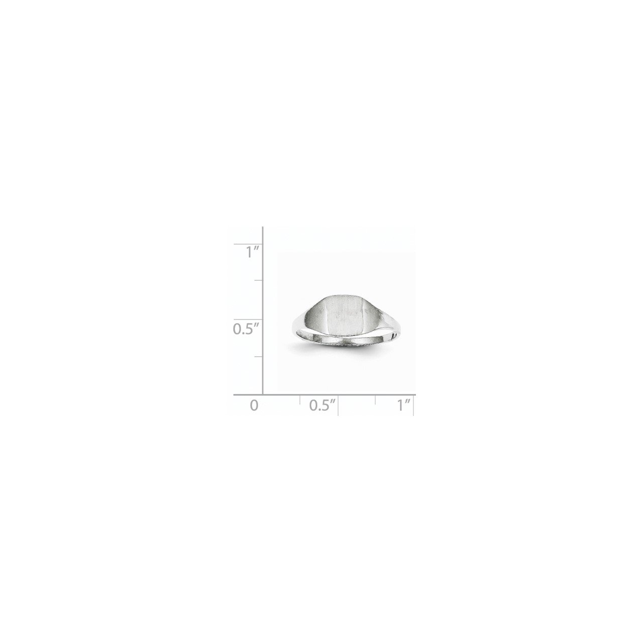 14k White Gold 7.0x7.0mm Closed Back Signet Ring-4