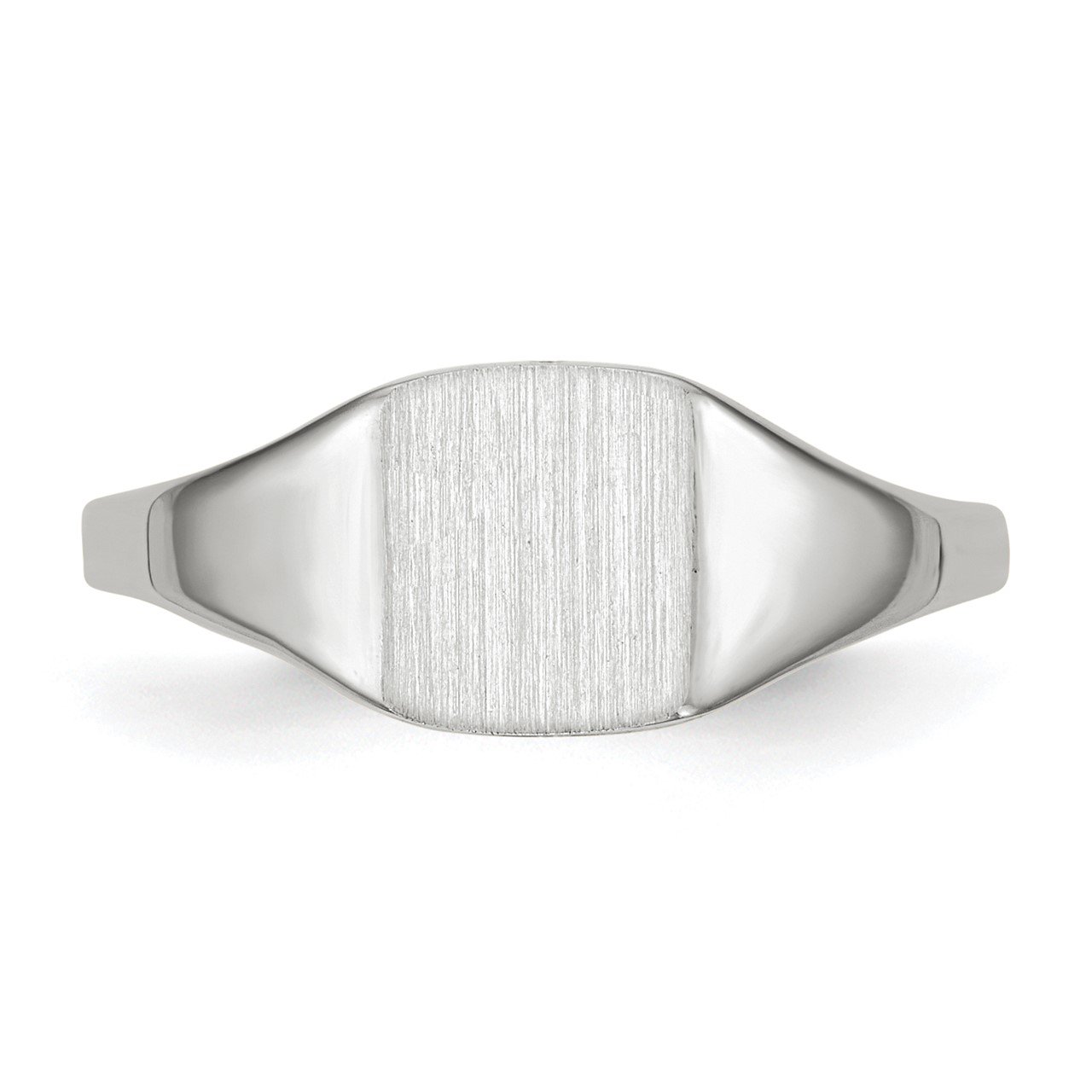 14k White Gold 7.0x7.0mm Closed Back Signet Ring-3