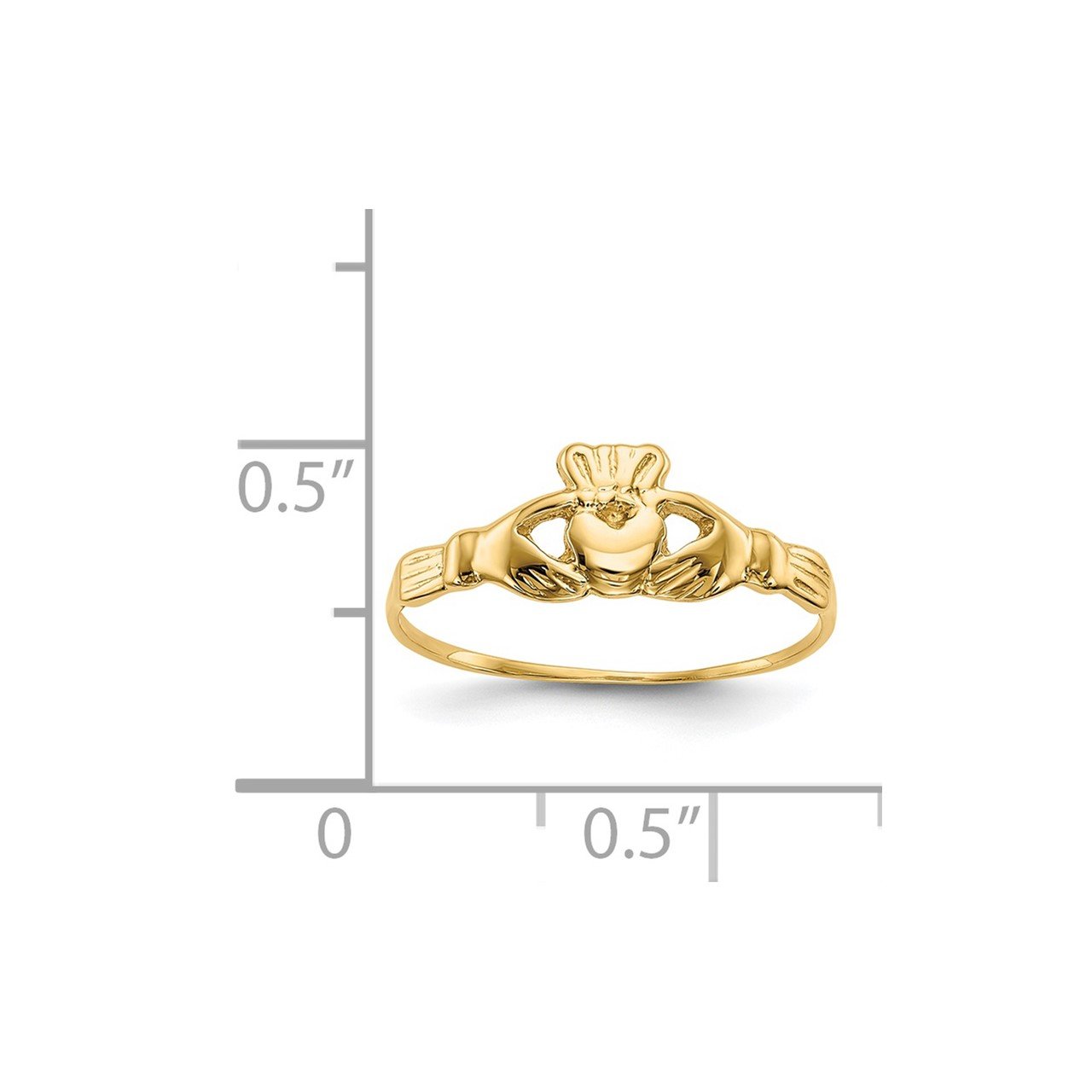14k Childs Polished Claddagh Ring-2
