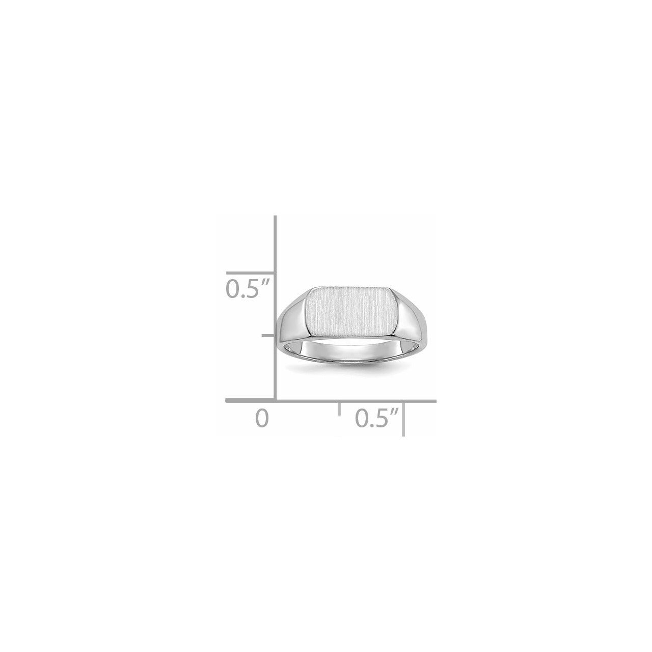 14k White Gold 10mmx6mm Open Back Signet Ring-4